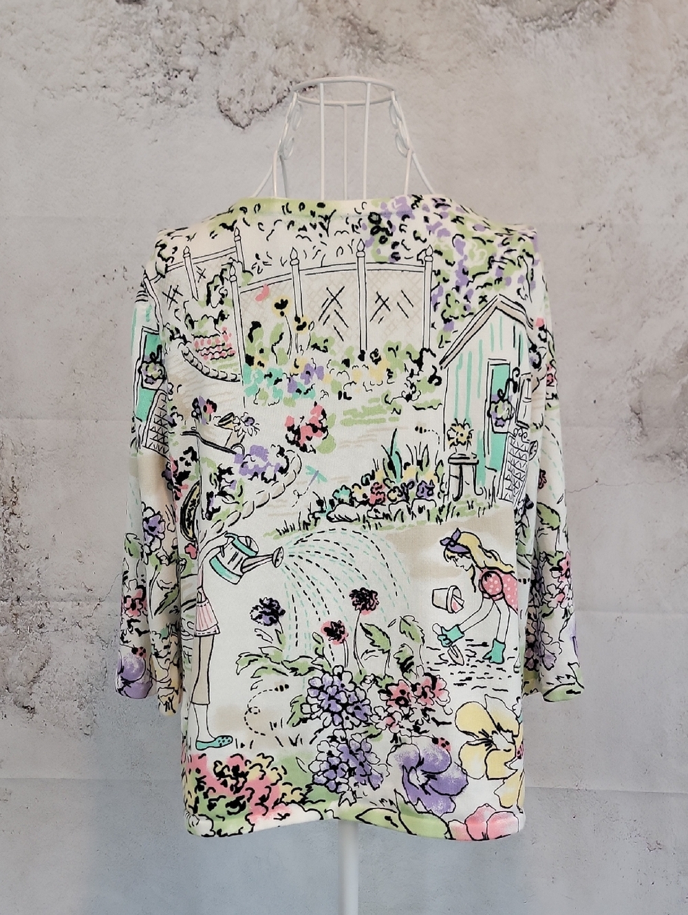 Christopher & Banks Pastel Garden Print Tunic Knit Top Womens Size L - Picture 8 of 12